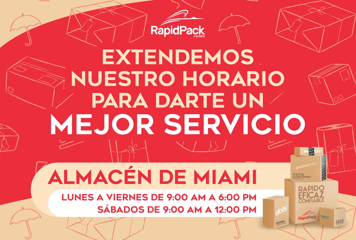 RapidPack Courier: horario extendido del almacén de Miami